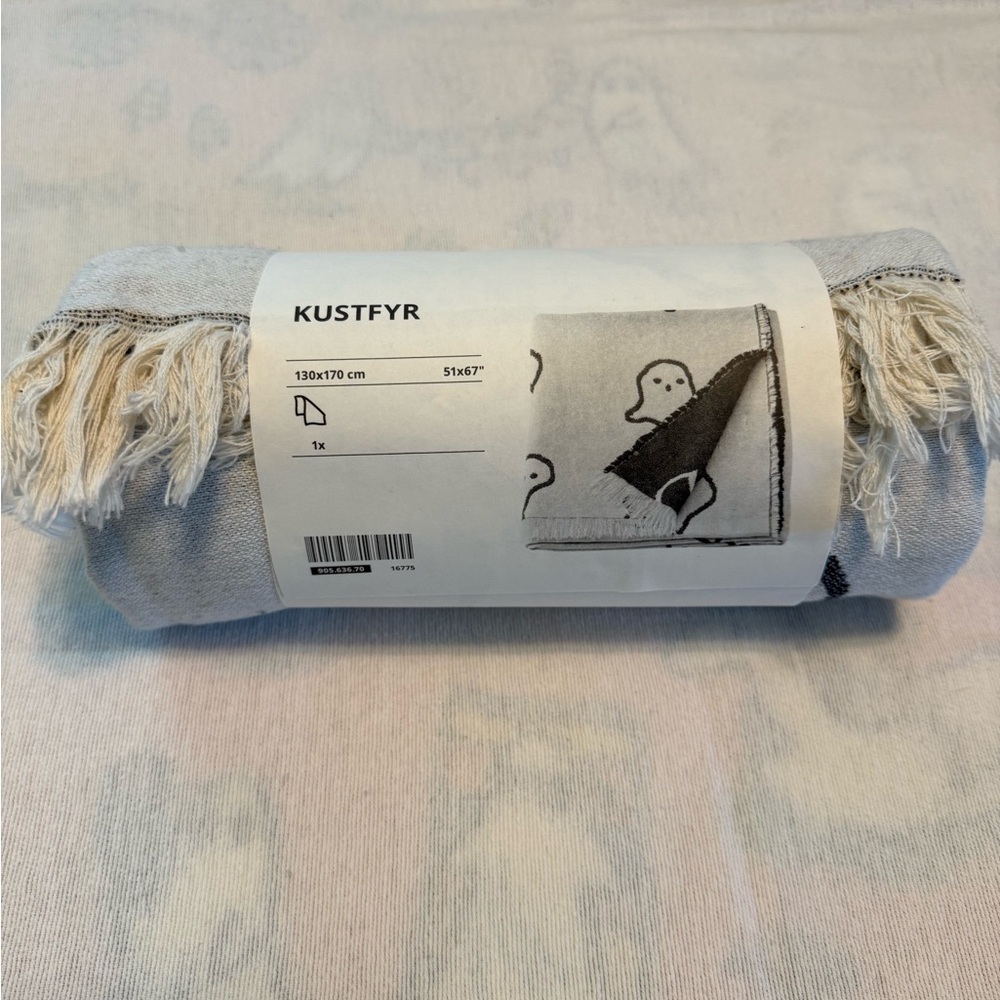 IKEA Ghost Print Throw Blanket